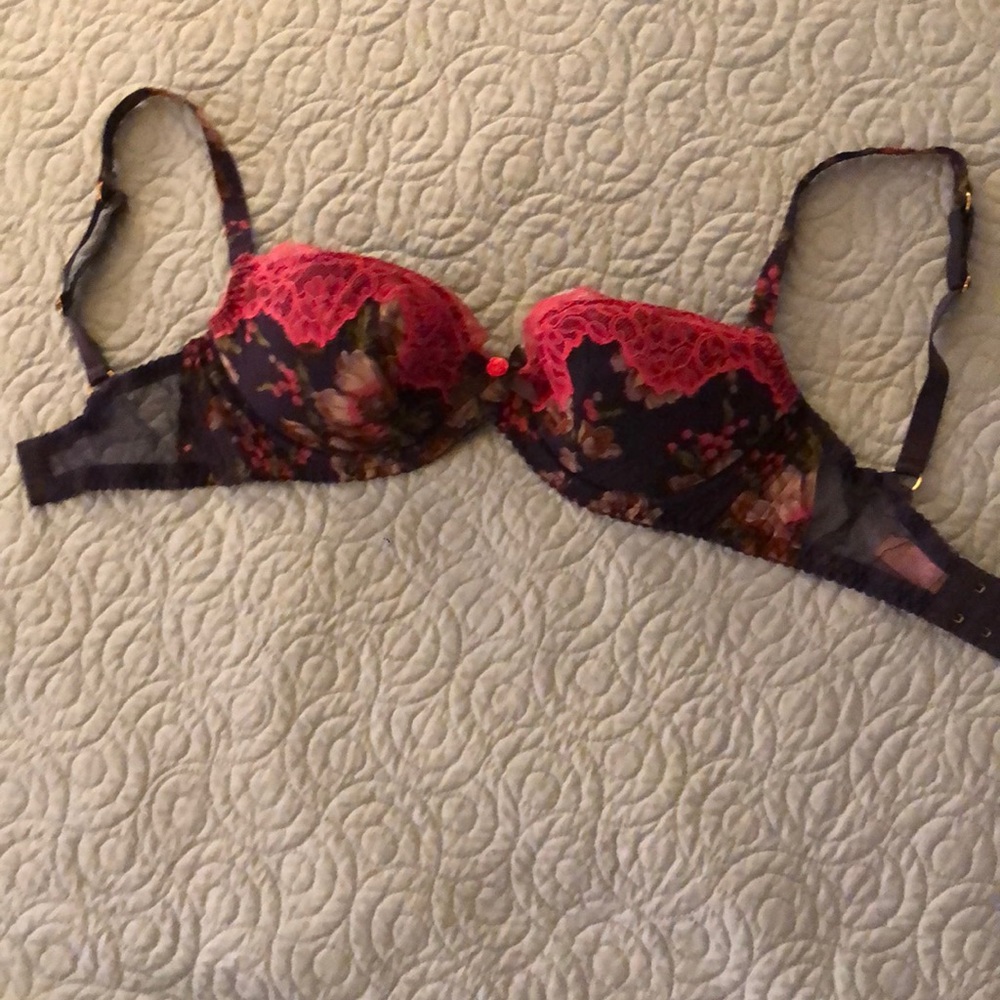 Pink and purple push up bra